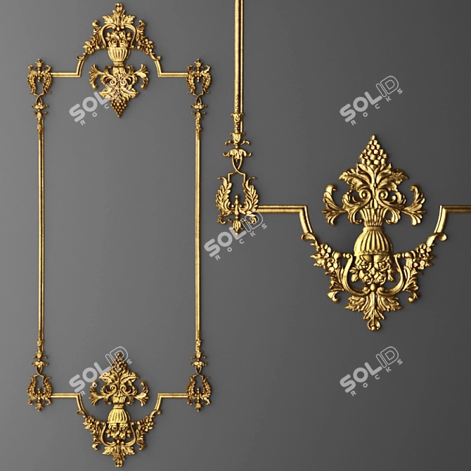 Elegant Stucco Frame 3D model image 1