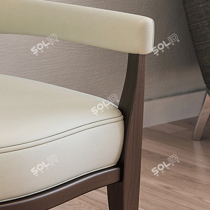 Sleek Barrel Back Chair 3D model image 3