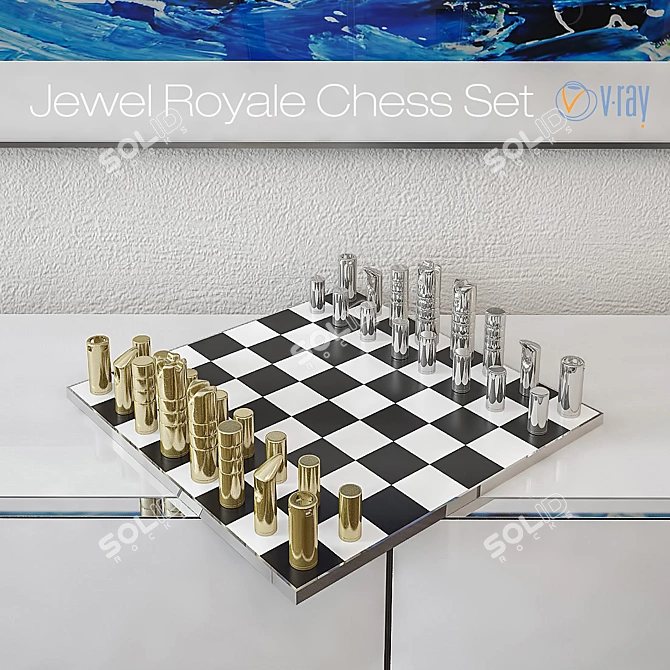 Regal Gem Chess Set 3D model image 2
