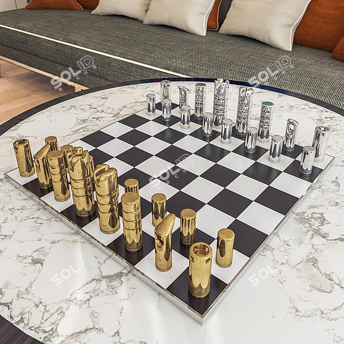 Regal Gem Chess Set 3D model image 3