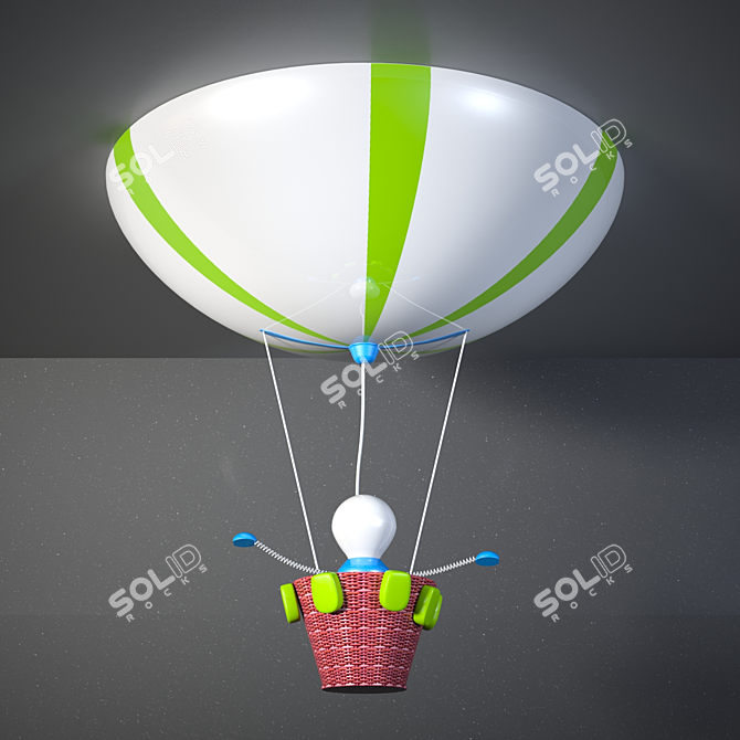 Playful Kids Ceiling Chandelier 3D model image 1