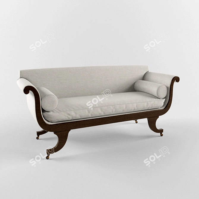 Classic V-Ray Couch 3D model image 1