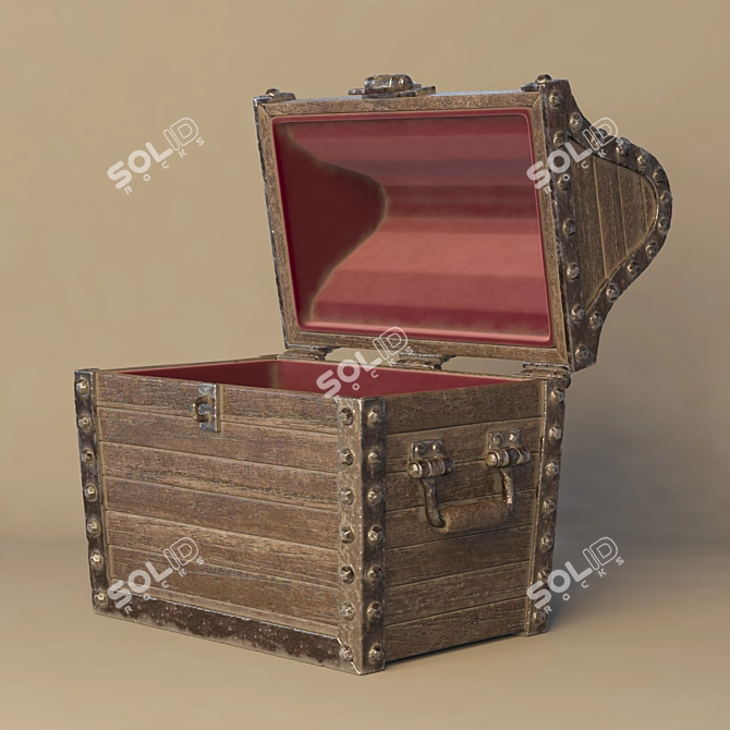 Vintage Dusty Chest 3D model image 2