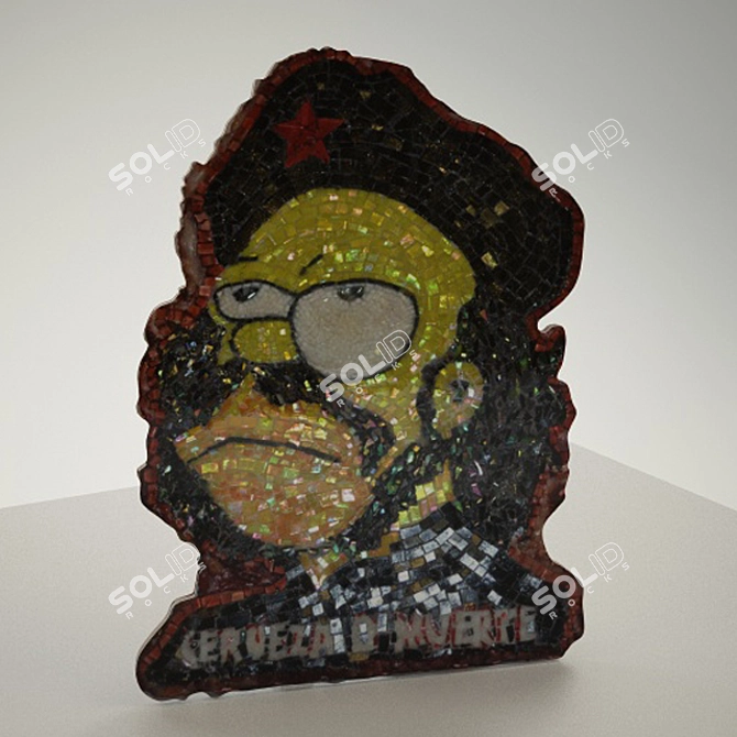 Simpson Mosaic Homage: Cheers to Beer or Death 3D model image 2