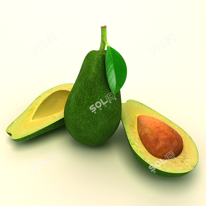 Artisanal Avocado Fruit Model 3D model image 1