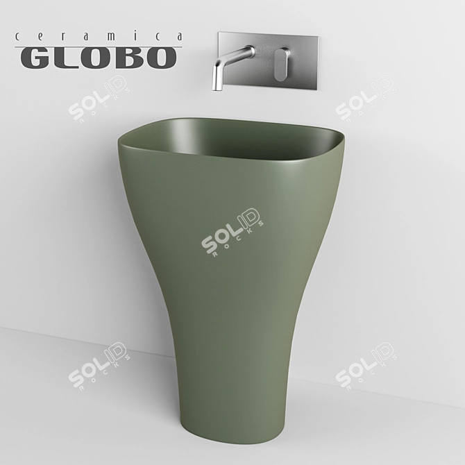 Globo Genesis Matte Ceramic Sink 3D model image 1