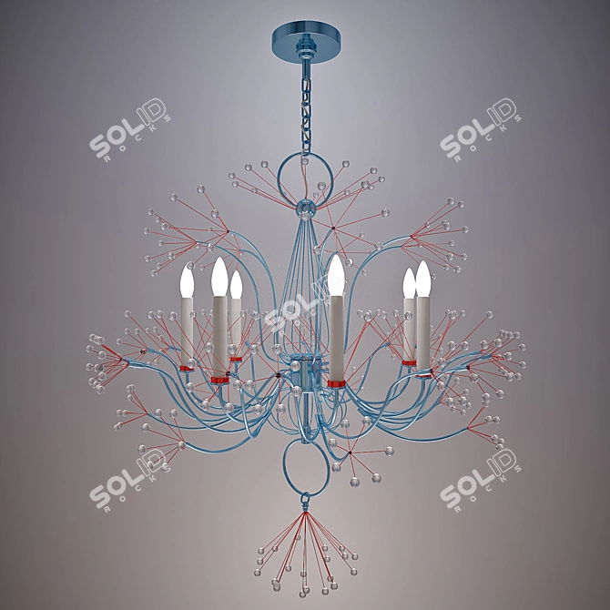 Blue Wave 54-Light Chandelier 3D model image 1