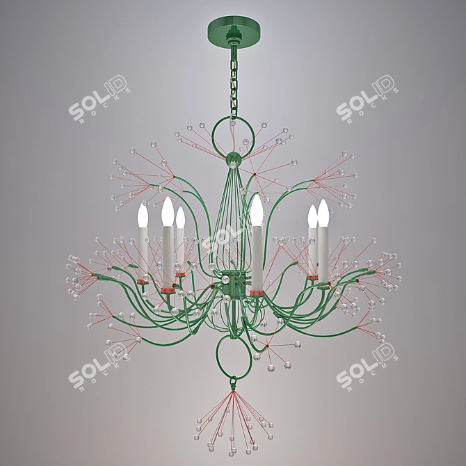 Blue Wave 54-Light Chandelier 3D model image 2