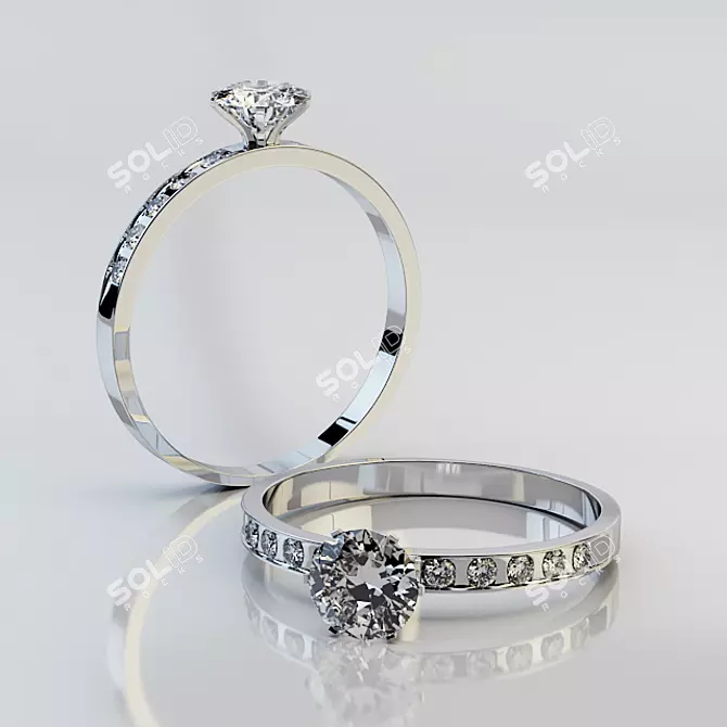 Diamond Sparkle Ring 3D model image 1
