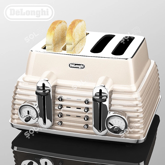 Delonghi Scultura CTZ 4003.BG 2-Slice Toaster 3D model image 3