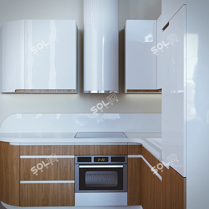 Sleek Kitchen Design 3D model image 2