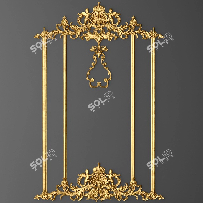 Ornate Stucco Frame 3D model image 1