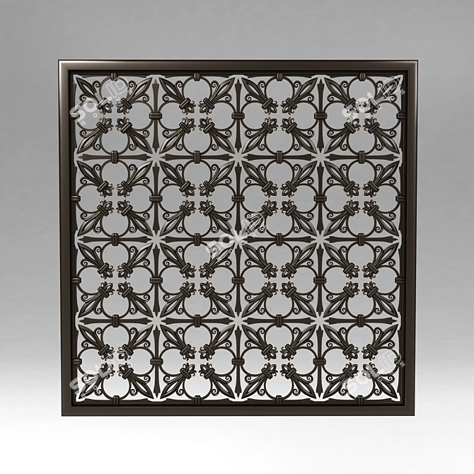 Elegant Window Grilles 3D model image 1