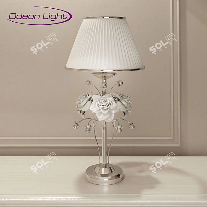 Elegant Marika Odeon Light: White Textile Shade 3D model image 1
