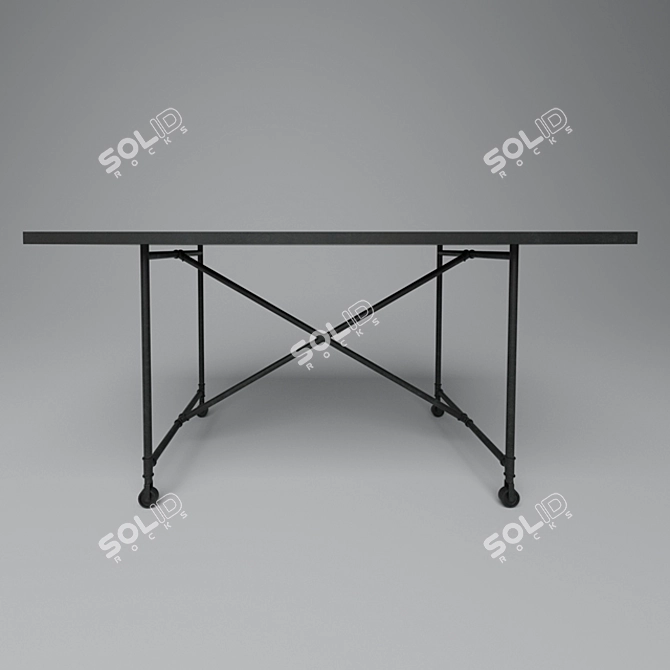 Industrial Dining Table: Edison 3D model image 2