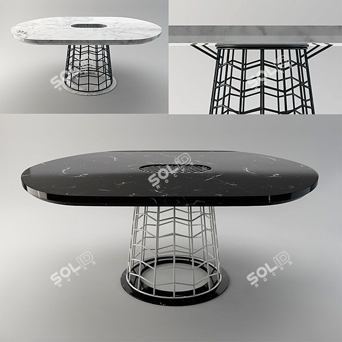 Elegant Marble Table - Studio Kononenko Design 3D model image 1