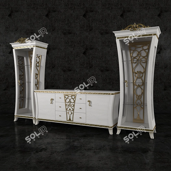 Gotha Pedestal Sideboard 3D model image 1