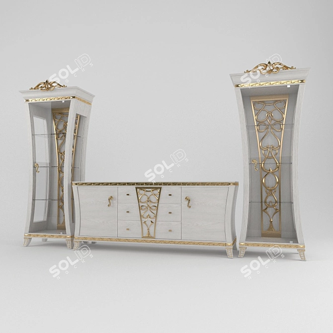 Gotha Pedestal Sideboard 3D model image 2