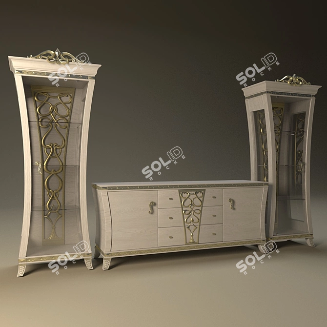 Gotha Pedestal Sideboard 3D model image 3