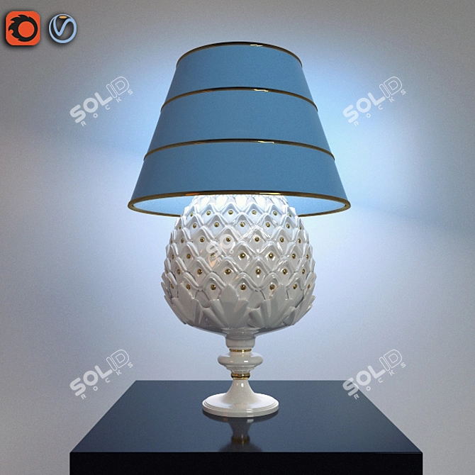 Elegant Crown Table Lamp 3D model image 1