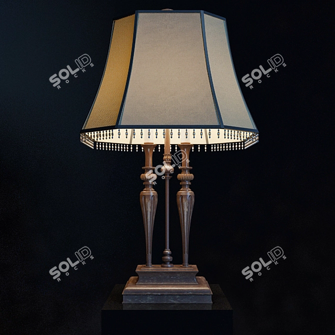 Elegant Vintage Table Lamp 3D model image 1