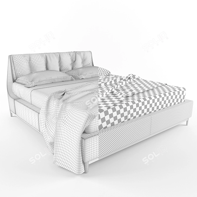 LOUIS Ulivi King Size Bed 3D model image 3