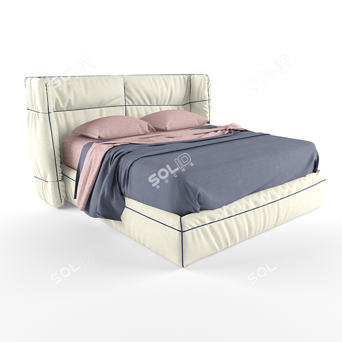 Elegant Soft Lounge Sofa 3D model image 1