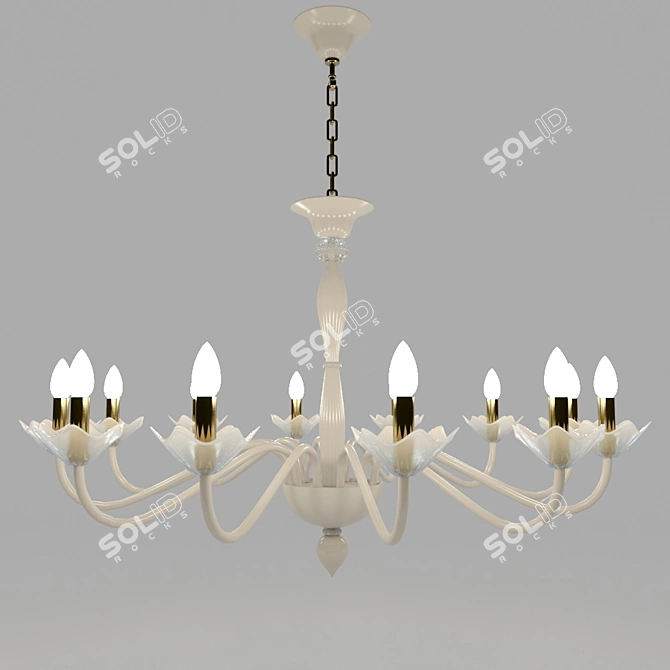 Ivory Enchant Chandelier 3D model image 1