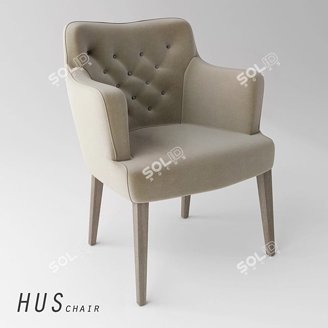 Plush Greenwood Chair 3D model image 1