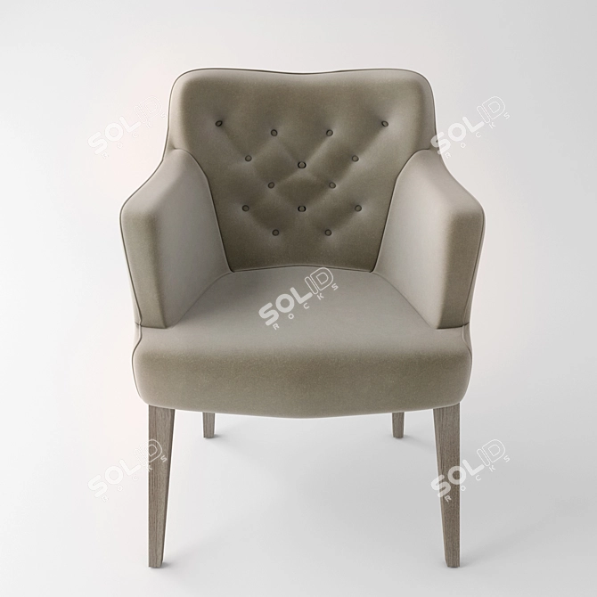 Plush Greenwood Chair 3D model image 2