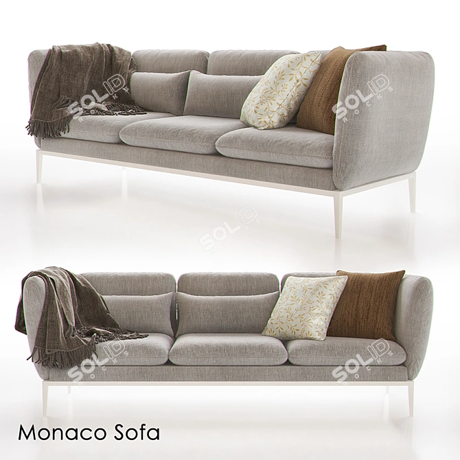 Elegant Monaco Sofa - Stunning Design 3D model image 1