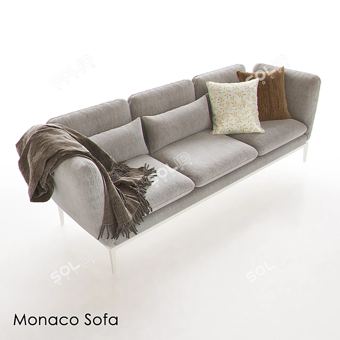 Elegant Monaco Sofa - Stunning Design 3D model image 2