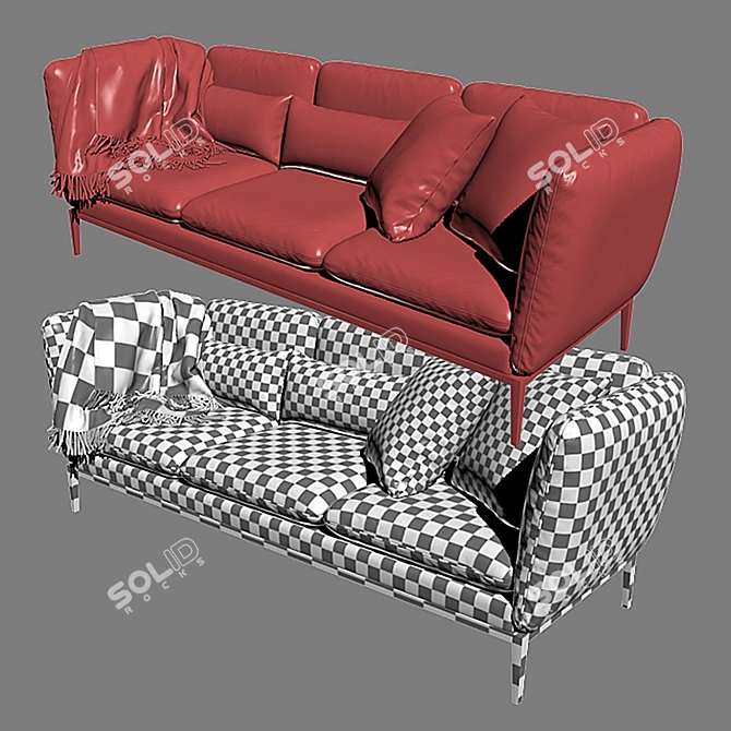 Elegant Monaco Sofa - Stunning Design 3D model image 3