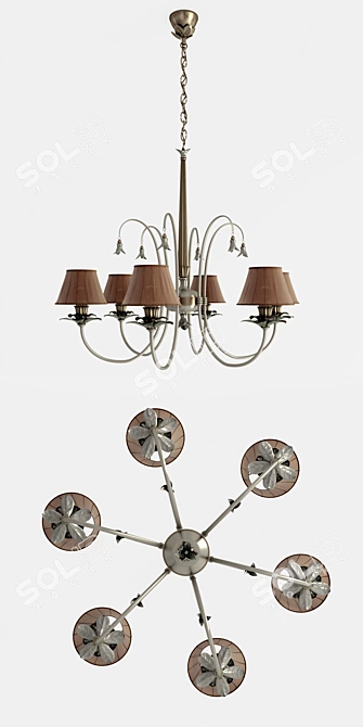 Baga 1039: Adjustable Turbosmooth Chandelier 3D model image 3