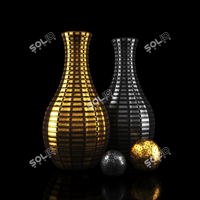 Textured Decorative Vase 3D model image 1