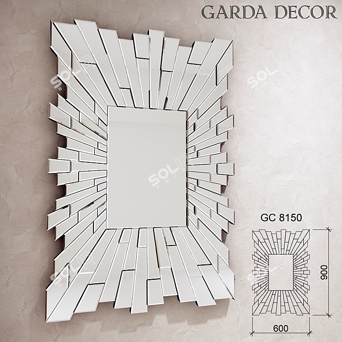 Garda Decor GC 8150 Mirror: Elegant Decor for Walls 3D model image 1