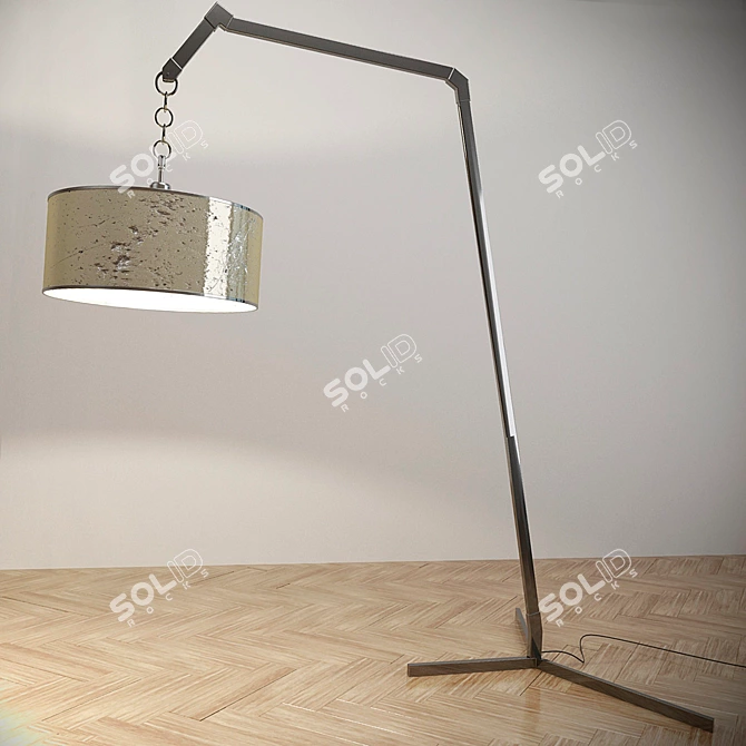 Copper Glow: Modern Floor Lamp 3D model image 1
