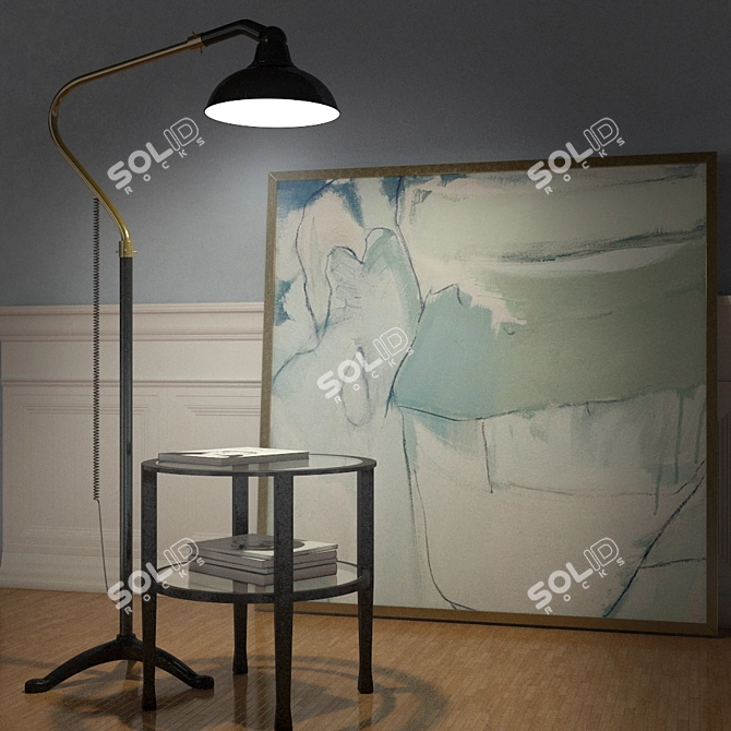 Elegant Windsor Floor Lamp 3D model image 2