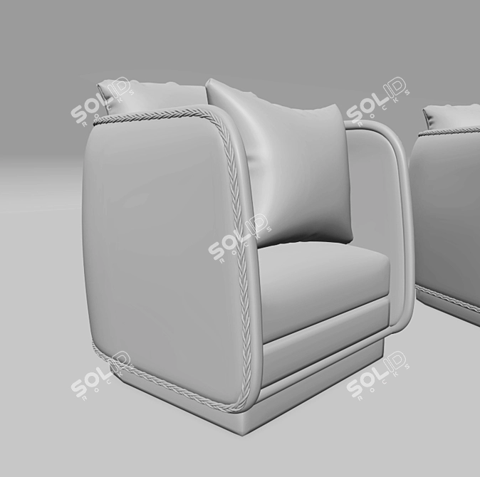 Coastal Braided Lounge Chair 3D model image 2