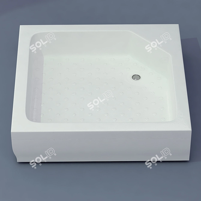 Sleek Shower Tray with Displacement Mapping 3D model image 1