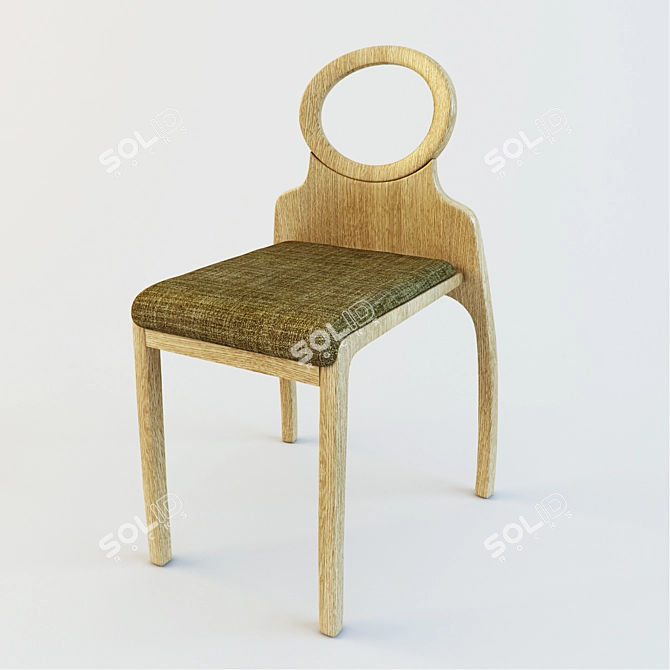 FAMEG A-1202 Chair: Solid Beech, Upholstered Seat, Multiple Color Options 3D model image 1