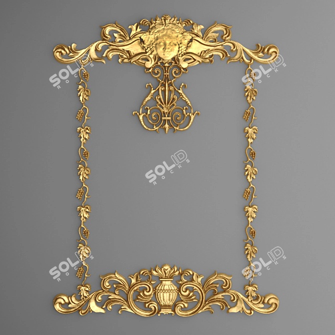 Elegant Stucco Frame 3D model image 1