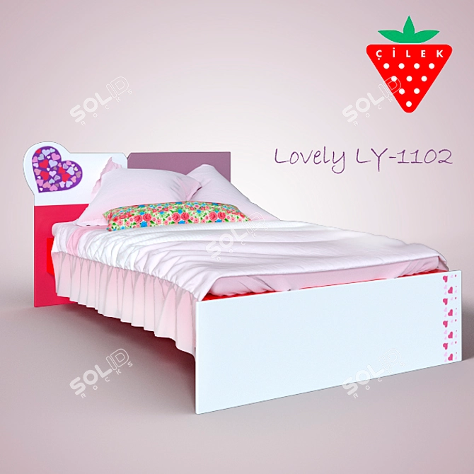 Elegant Cilek Lovely LY-1102 Bed 3D model image 1