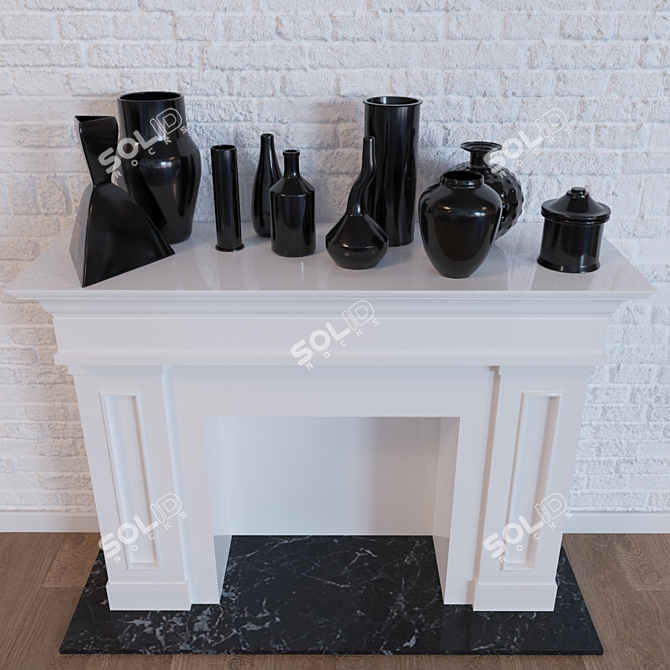 Elegant Hearth & Vase Ensemble 3D model image 1