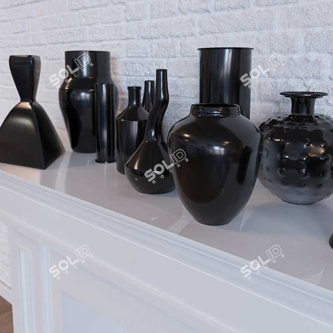 Elegant Hearth & Vase Ensemble 3D model image 2