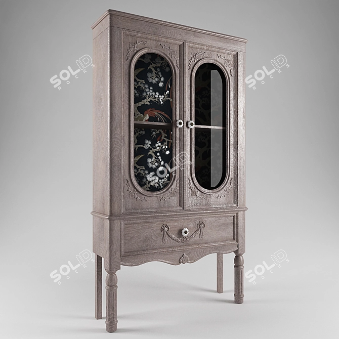 Vintage bookcase for Provence-style interior 3D model image 1
