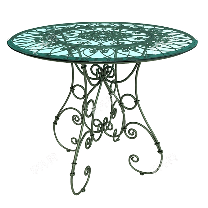 Elegant Wrought Iron Bistro Table 3D model image 1