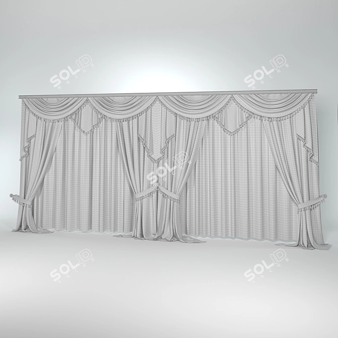 Classic Curtains with Lambrequins 3D model image 3