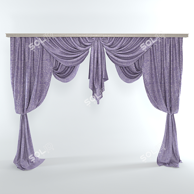 Timeless Elegance: Classic Curtain 3D model image 1