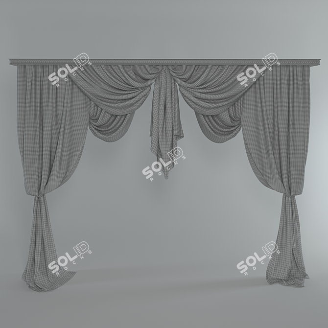 Timeless Elegance: Classic Curtain 3D model image 2